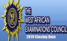 WAEC 2019 registration closing date